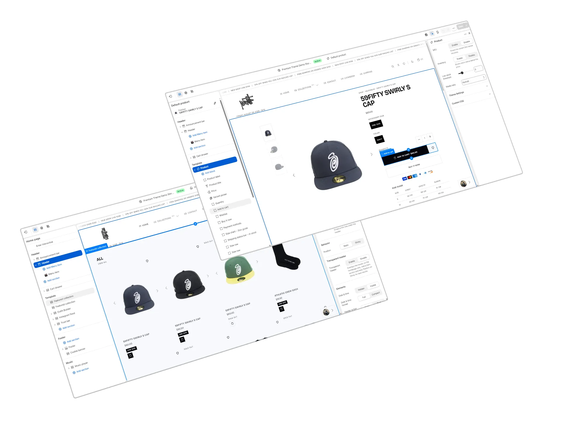 Shopify theme editor preview