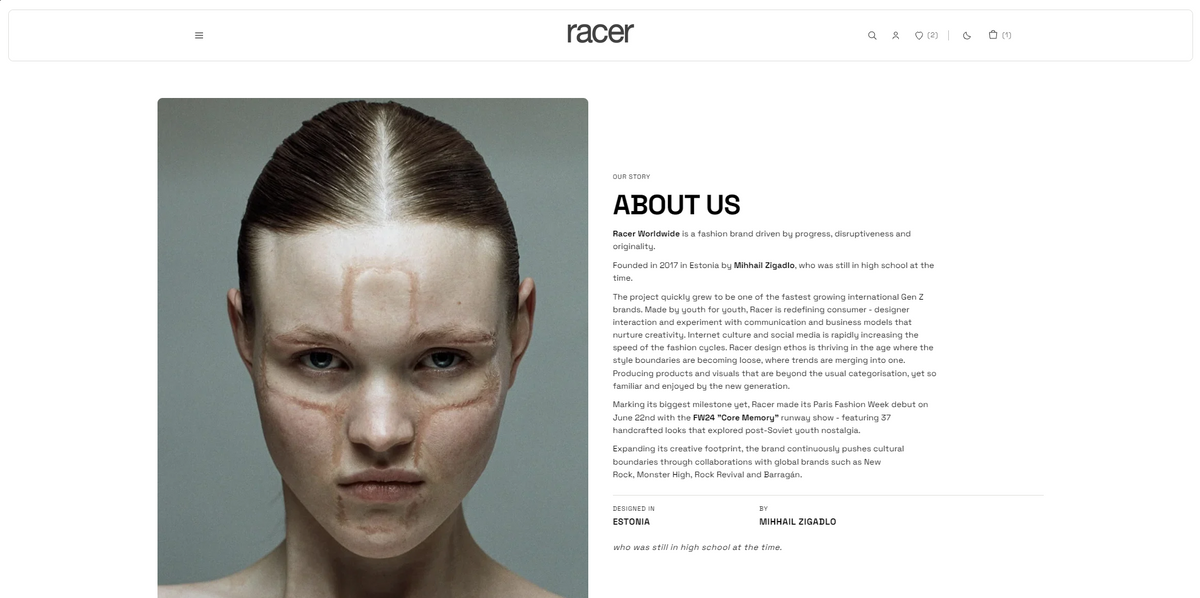 BRAND STORY PAGE